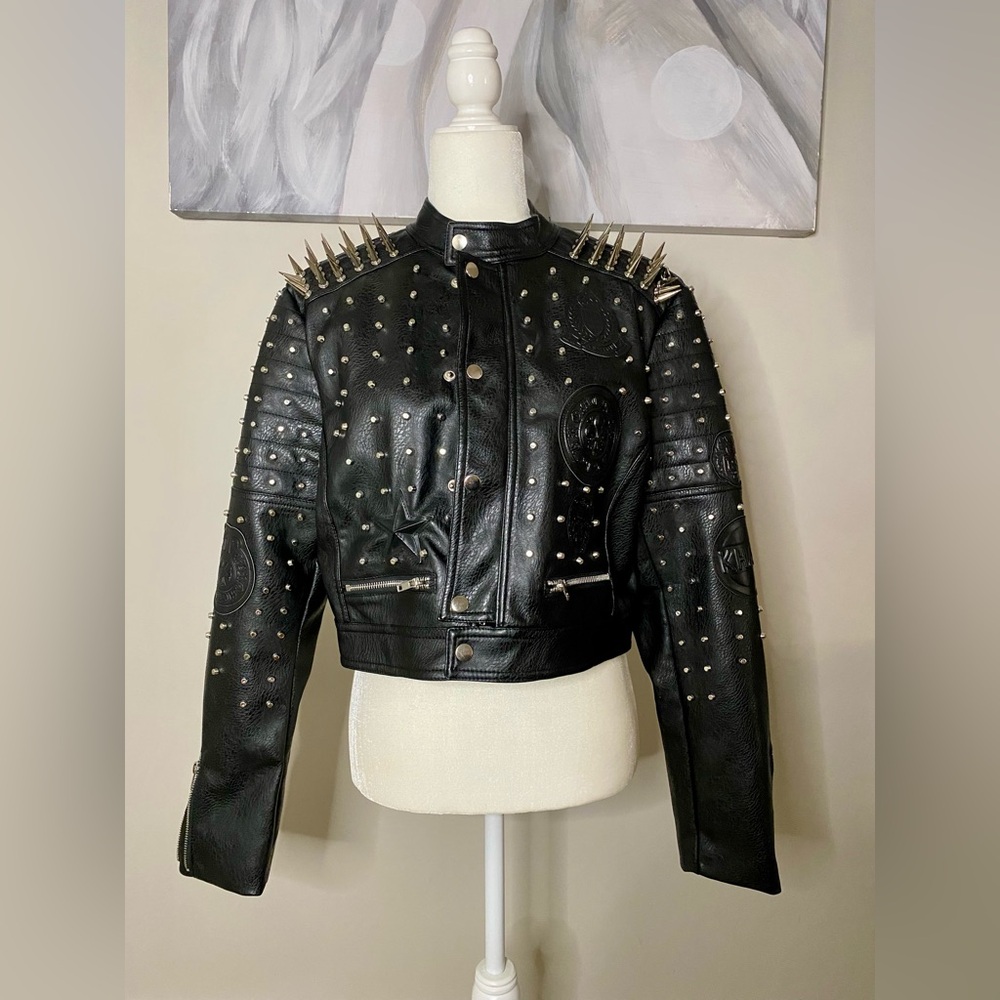 Spiked Black Leather Jacket